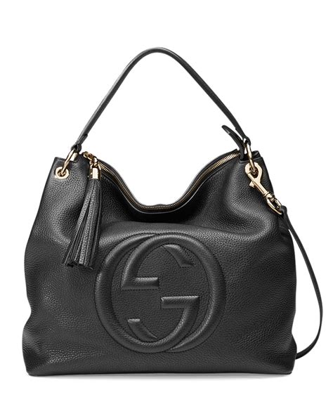 gucci black leather soho hobo bag|authentic Gucci hobo bag.